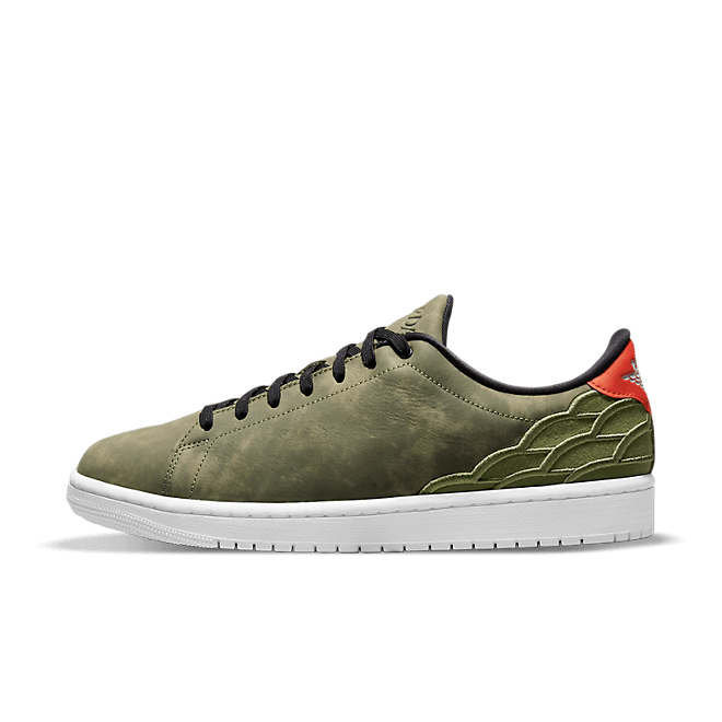 Nike AIR JORDAN 1 CENTRE COURT OIL GREEN WHITE-BLACK-CHILE RED DJ2756-300