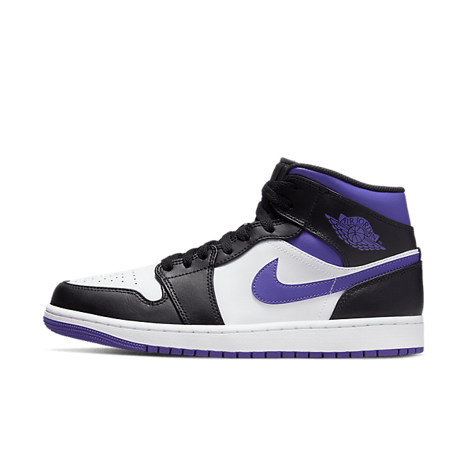 Jordan 1 Mid White Black Purple 554724-095