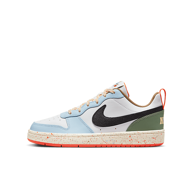 Kids Nike Court Borough Low 2 GS White Black Skate  DX6052-101