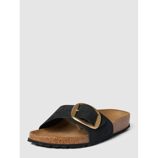 Damen Pantoletten Schwarz BIRKENSTOCK MADRID BIG BUCKLE LENB 1023373