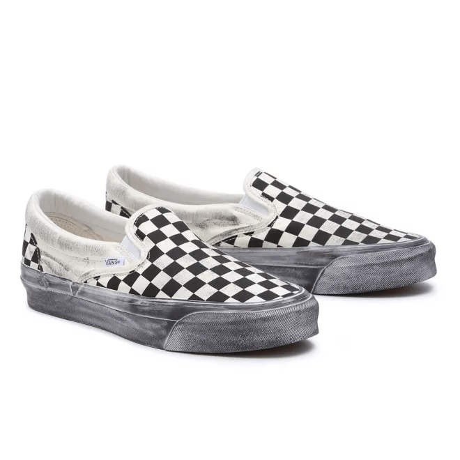 Vans Vault UA OG Classic Slip-On LX Stressed Black Checkerboard VN0A32QNBKC