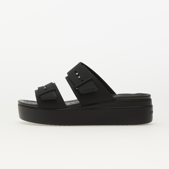 Crocs Brooklyn Buckle Low Wedge Black 207431-001