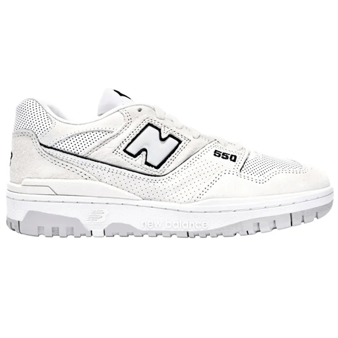 New Balance 550 White Perforated Leather Black BB550PRB