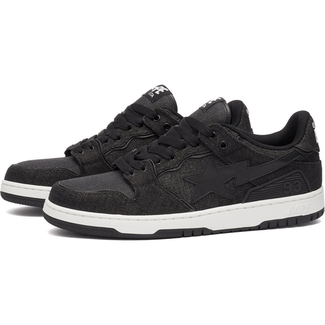 A Bathg Ape Men's Bape Sk8 Sta Denim Sneaker Black 001FWJ201005IBLACK