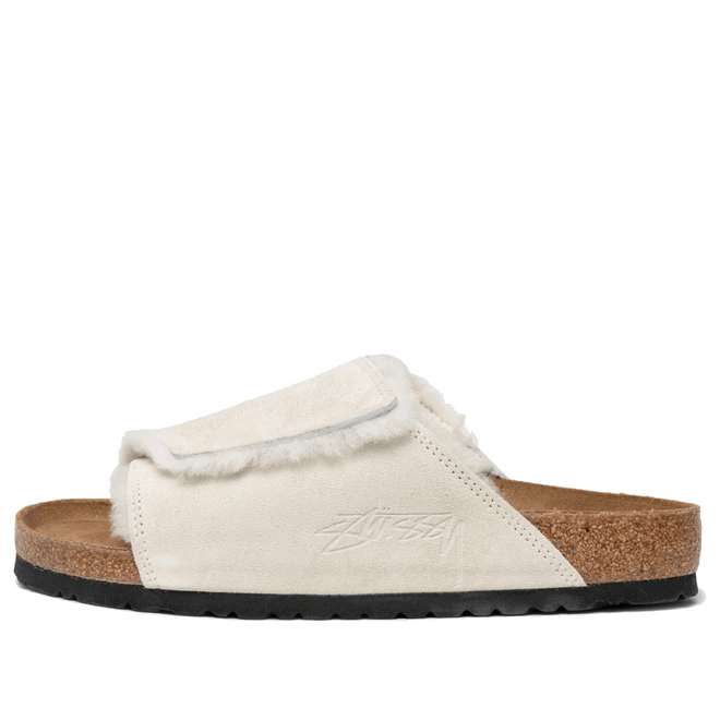 Birkenstock Solana Shearling Slide Stussy Bone 1027679
