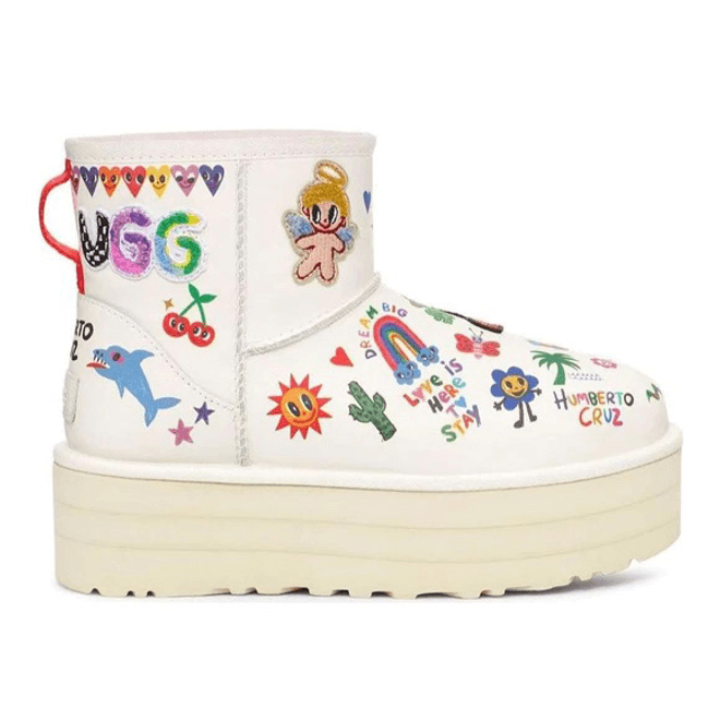 UGG Classic Mini Platform Boot Pop Sketch (Women's) 1153065-WHT