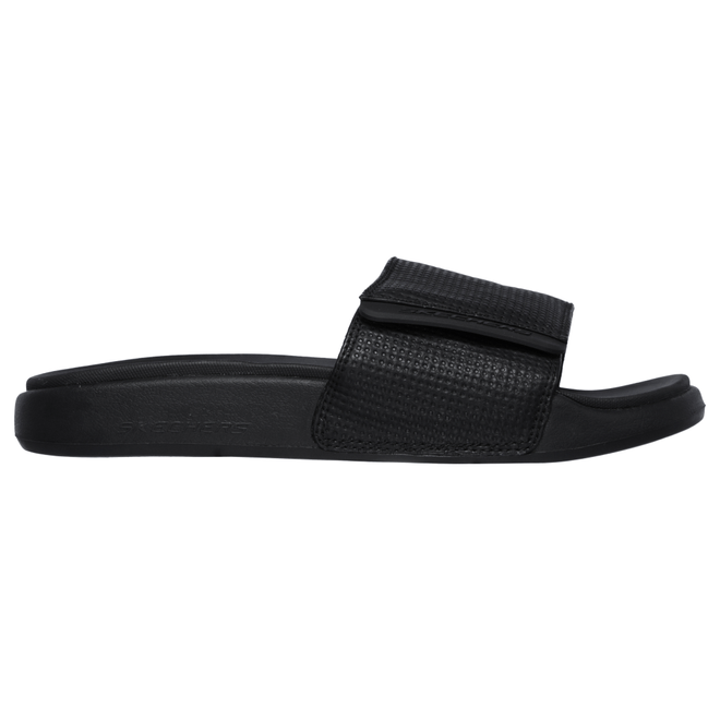 Skechers Velcro Flat Heel Sports Slippers Black 51729-BBK