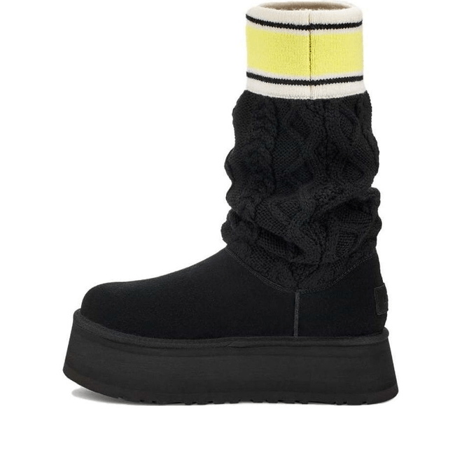  UGG Classic Sweater Letter Boot 'Black' 1144045-BLK