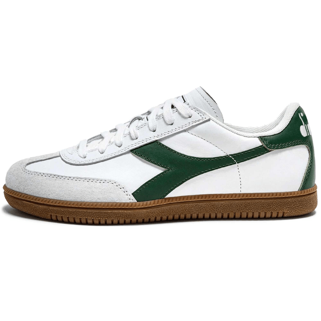 Diadora Trainer Leather - White and Foliage Green 501.181246_C1161