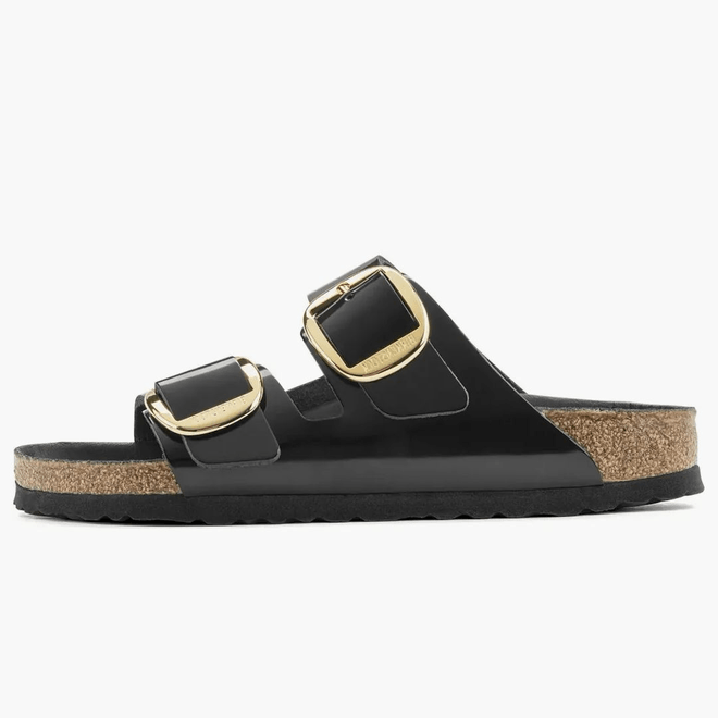 Birkenstock Arizona Big Buckle Natural Leather Patent Black Gold (Women's) 1021471