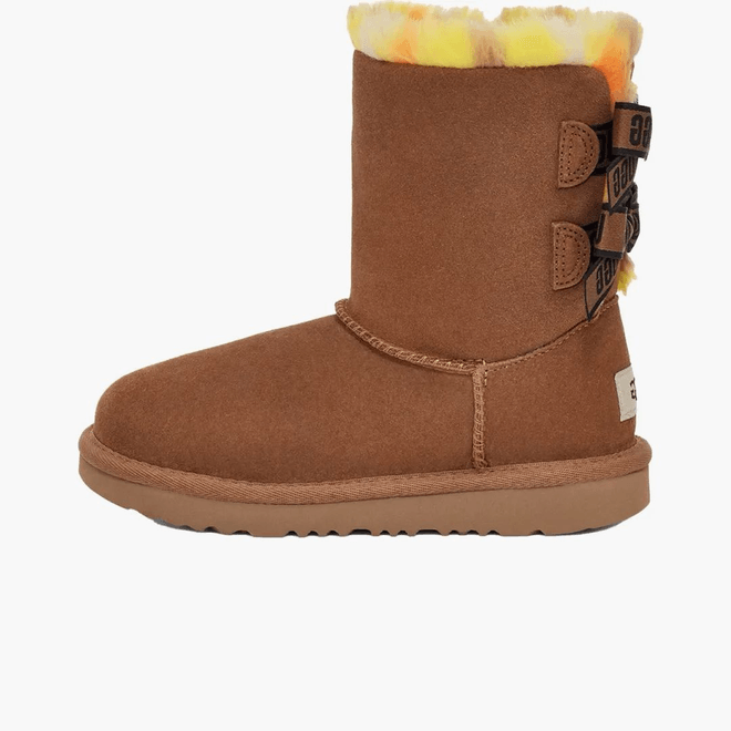 UGG Bailey Bow Plaid Punk Boot Chestnut (Kids) 1134930K-CHE