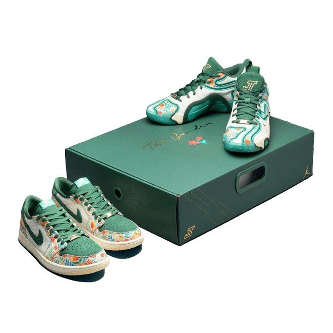 Air Jordan 1 Retro Low OG & Air Jordan Tatum 3 Jayson Tatum Welcome to the Garden Pack HQ5570-100/HQ5571-900