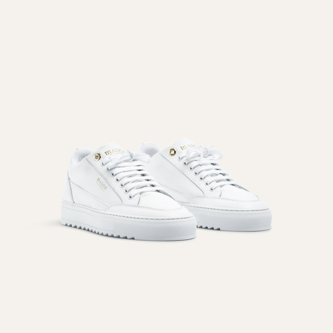 Mason Garments Mason Garments Men's and Women's Trainer Leather Tia Squali White ESS-1A