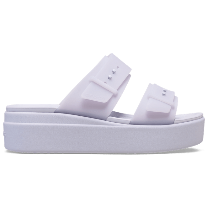 Crocs Women Brooklyn Buckle Frosted Low Sandals Purple Moon  210980-5BR