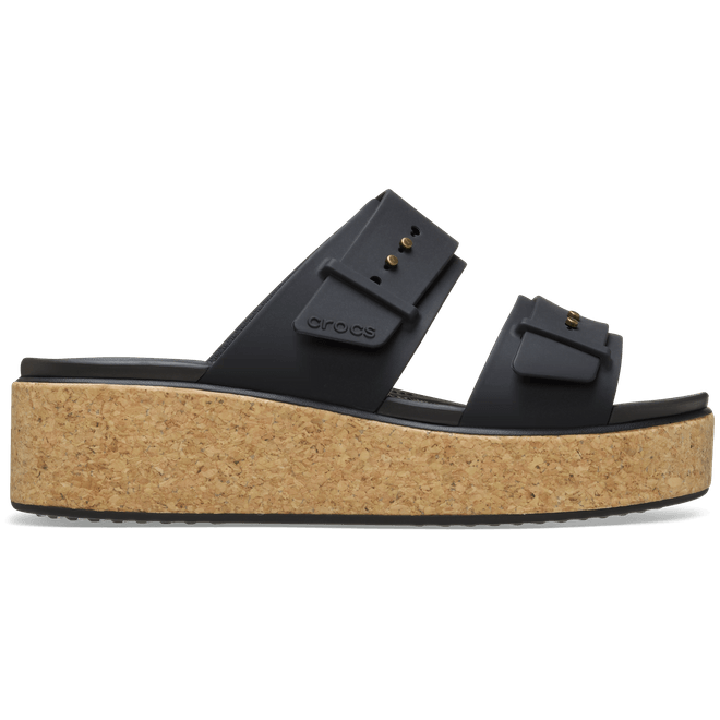 Crocs Women Brooklyn Cork Buckle Sandals Black  211252-001