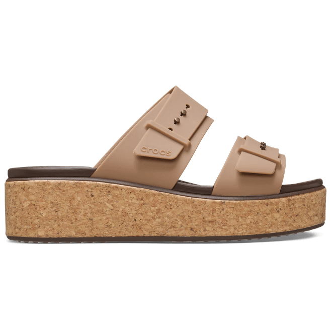 Crocs Women Brooklyn Cork Buckle Sandals Milk Chocolate  211252-2JJ
