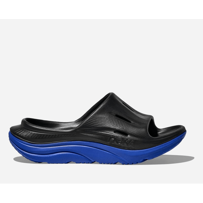 HOKA Ora Recovery Slide 3 in Black/Ultramarine, Size M8.5/ W9.5 Black 1135061-BLTR