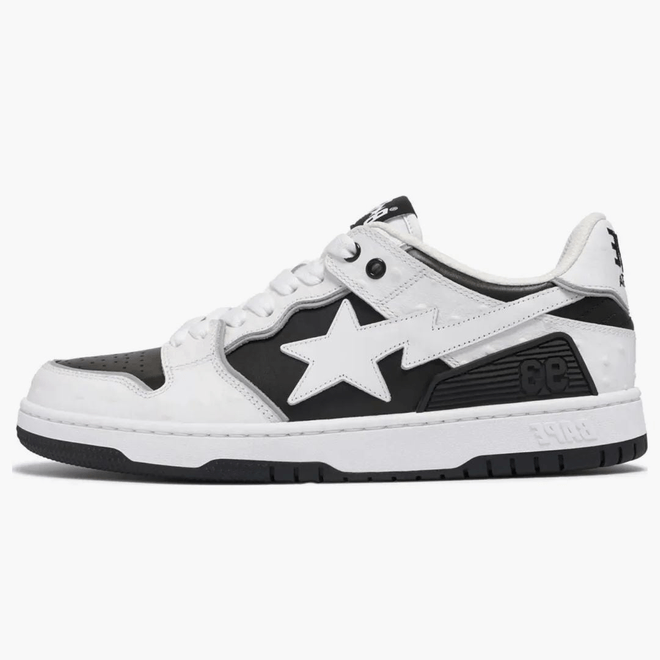 A Bathing Ape Sk8 Sta #1 Ostrich Pack White Black 1K30-191-308-BLK