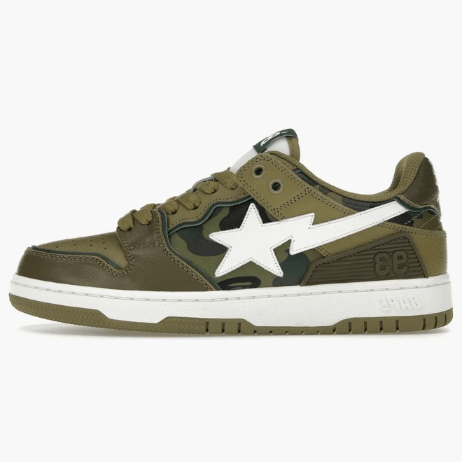 A Bathing Ape Sk8 Sta Olive Drab Green Camo 1J30-191-026-OLD
