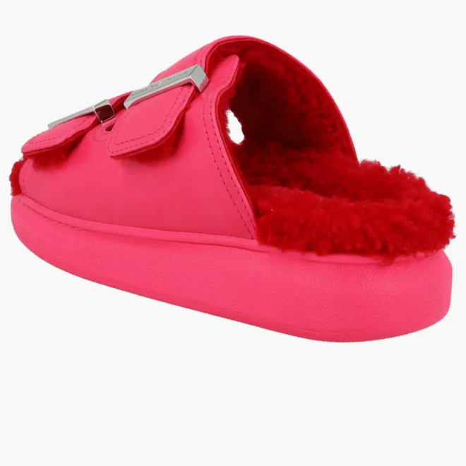 Alexander Mcqueen Oversized Hybrid Slides Pink Silver (women's) 676728-WHXYB-6894