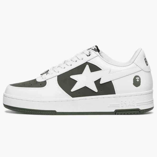 A Bathing Ape Bape Sta Low #6 White Olive Drab 1K80-191-306-OLD