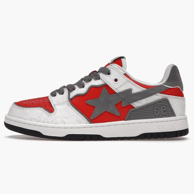 A Bathing Ape Bape Sk8 Sta White Red 001FWH801017_RED_A