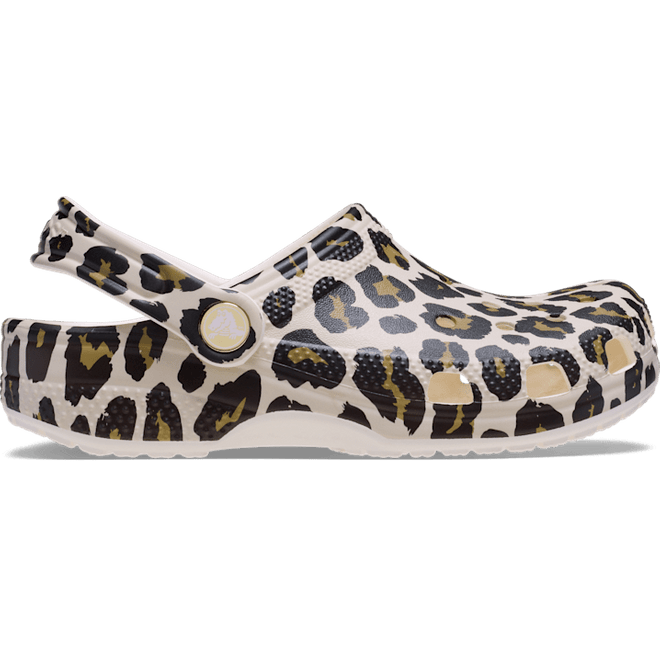 Crocs Kids Toddler Classic Leopard Clogs Chalk  211226-0WV