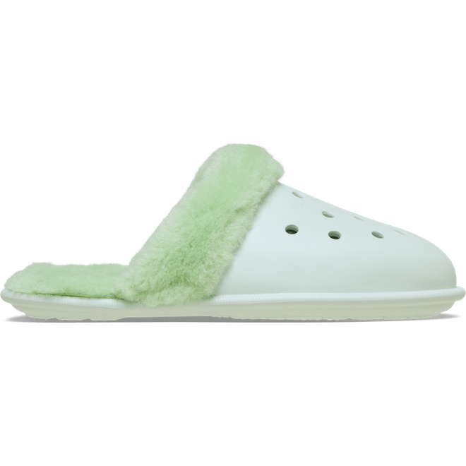 Crocs Classic Fuzz Scuff Slippers Mint Tint  212143-3YF
