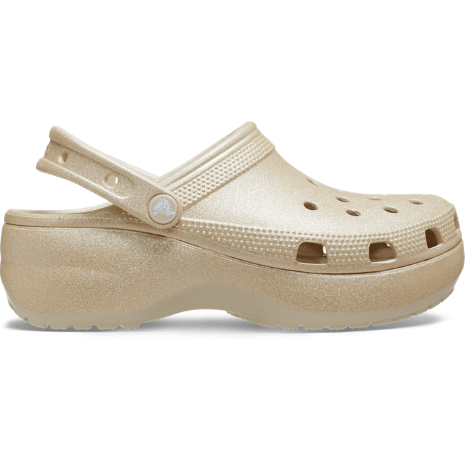 Crocs Classic Platform Glitter Clogs Champagne  207241-96O