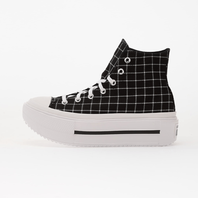 Converse Chuck Taylor All Star Lift Double Stack Platform Plaid Hi Black A14157C