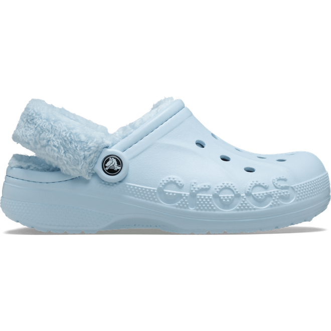 Crocs Baya Lined Fuzz-Strap Clogs Mineral Blue  206633-4JQ