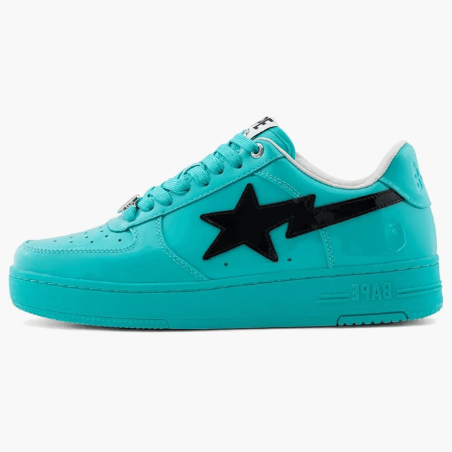 A Bathing Ape Bape Sta #1 Turquoise Blue Black Patent Leather 1L80-191-301