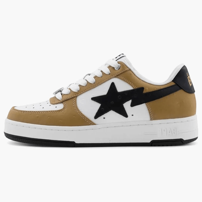 A Bathing Ape Bape Sta #3 Brown Black Ostrich 1L80-191-303