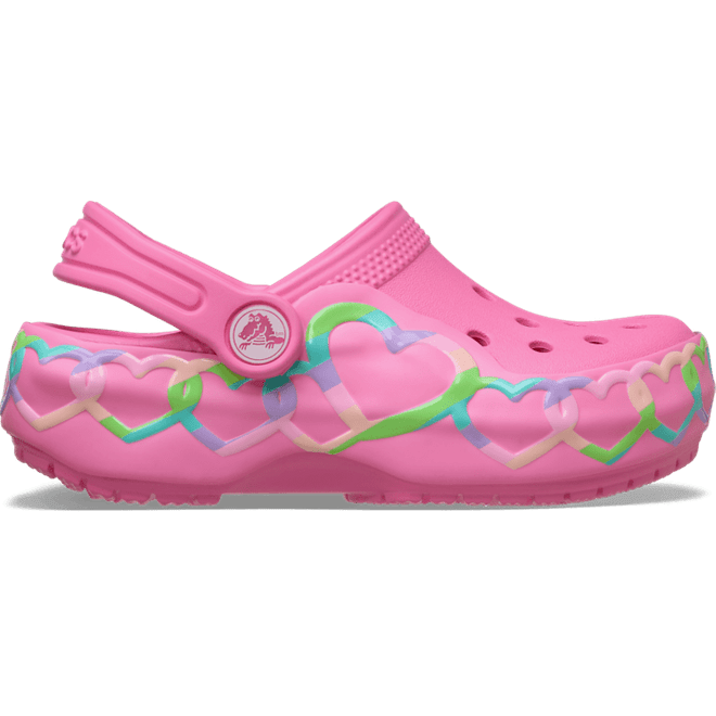Crocs Toddler Classic Heart Lights Clogs Kinder Pink Lemonade  213184-669