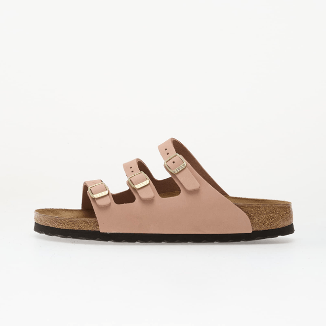 Birkenstock Florida Nubuck Leather Women Soft Pink  1031813