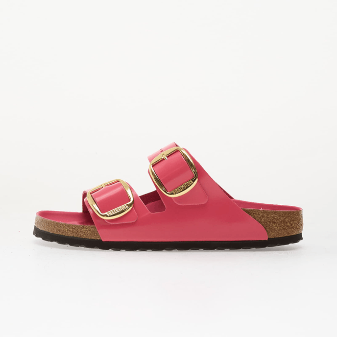 Birkenstock Arizona Big Buckle Natural Leather Patent Women High-Shine Fuchsia Tulip  1031856