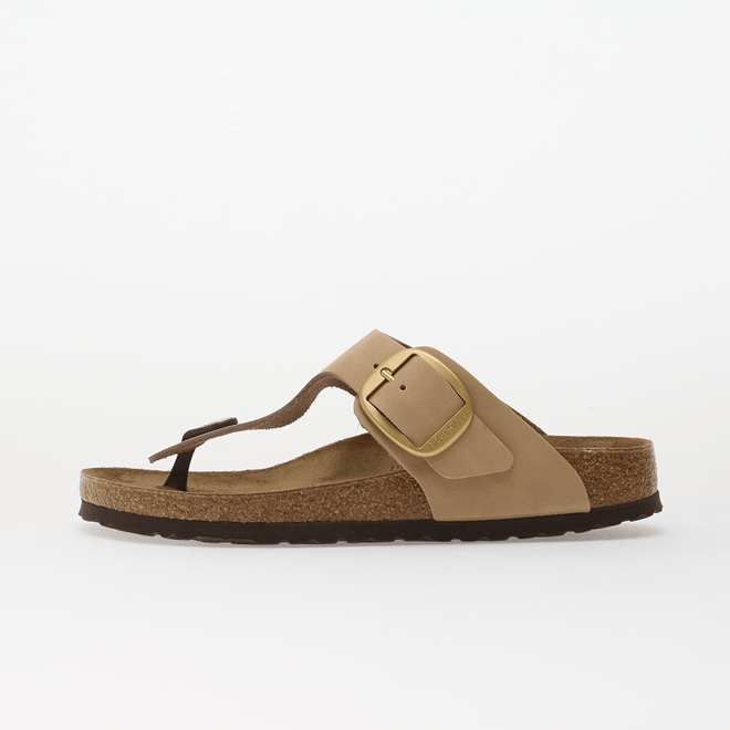 Birkenstock Gizeh Big Buckle Nubuck Leather Women Sandcastle  1024007