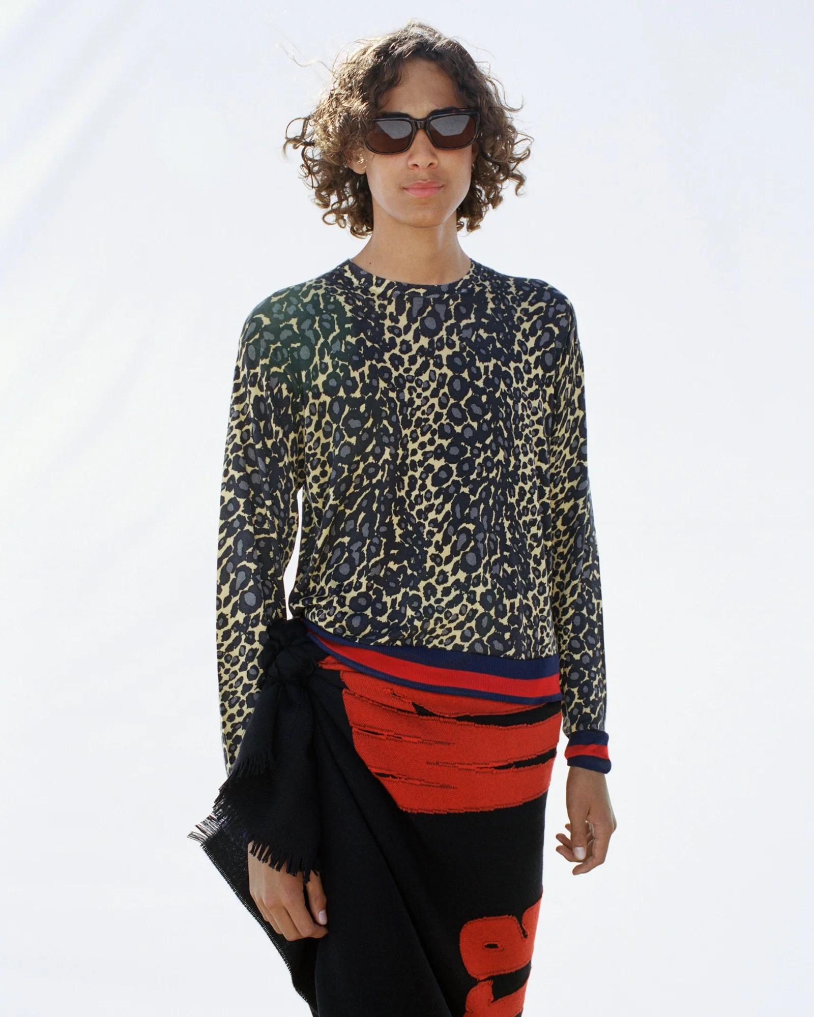 トップス STUSSY WALES BONNER LEOPARD SWEATER Stüssy x Wales Bonner Surprises as the Collaboration of the