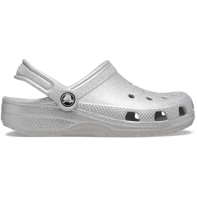 Crocs Kids Toddler Classic Glitter Clogs Silver Glitter