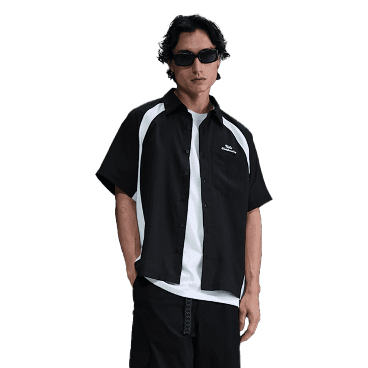 Nike SB Dri-FIT Woven Short-Sleeve Bowler Shirt 'Black'