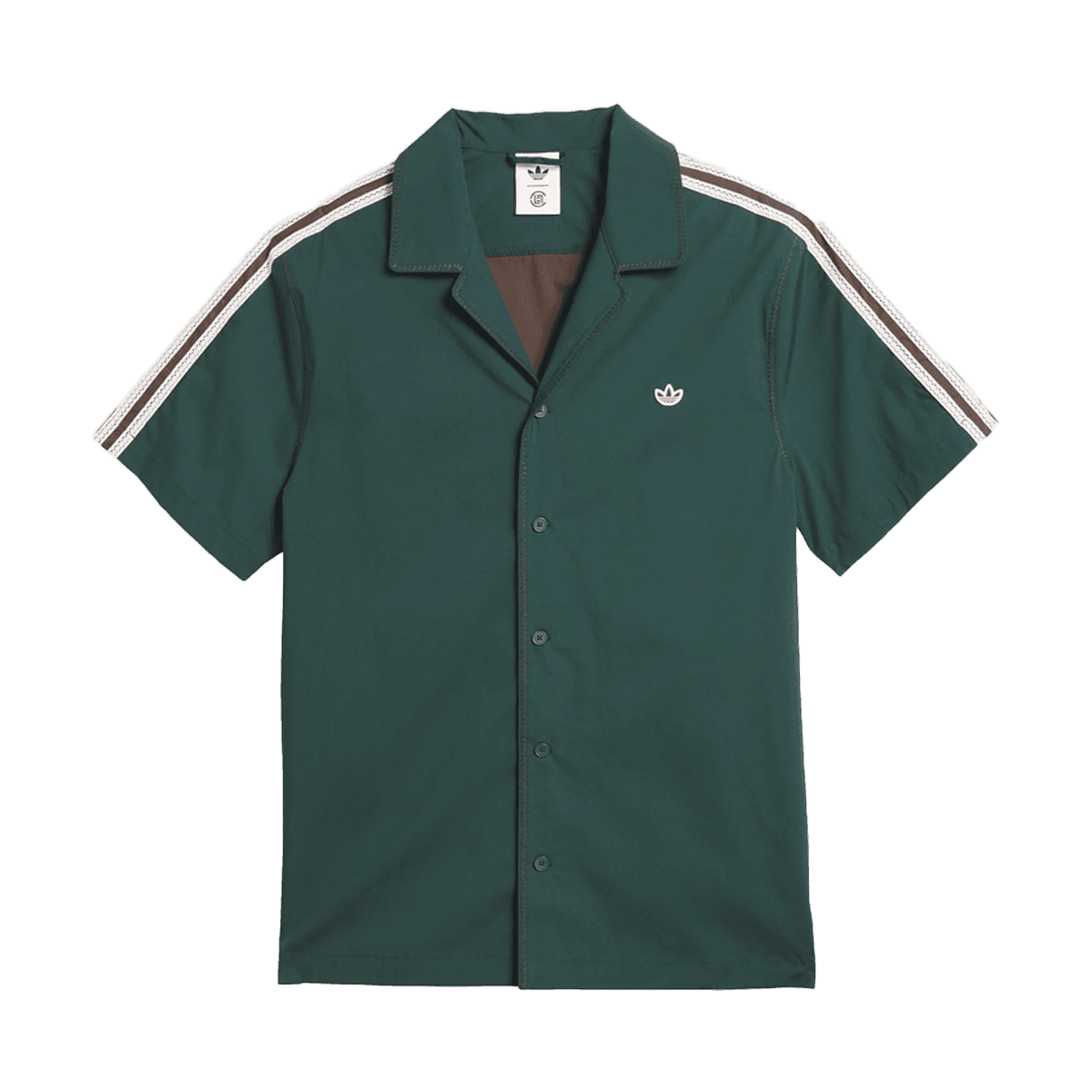 CLOT x adidas Bowling Shirt 'Green & Dark Brown'