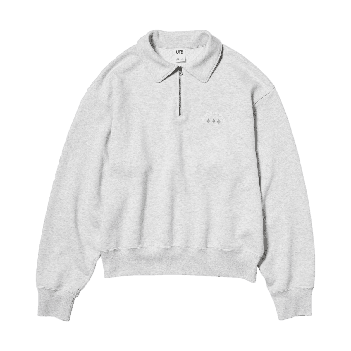 Labubu x Uniqlo Pop Mart UT Half-Zip Sweatshirt 'Grey'