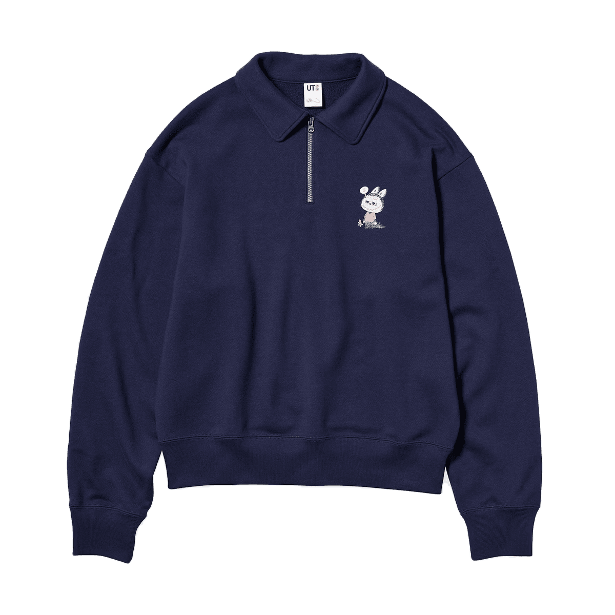 Labubu x Uniqlo Pop Mart UT Half-Zip Sweatshirt 'Navy'