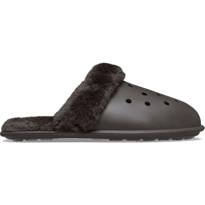 Crocs Classic Fuzz Scuff Pantoffels Dark Cocoa
