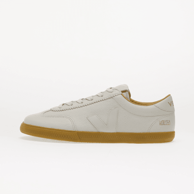 Veja Volley Sig Grained Oil Leather Pearl