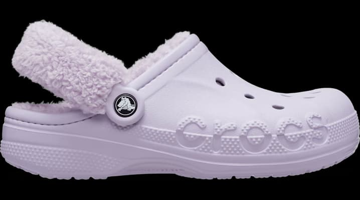 Crocs Baya Lined Fuzz-Strap Clogs 'Lavender'