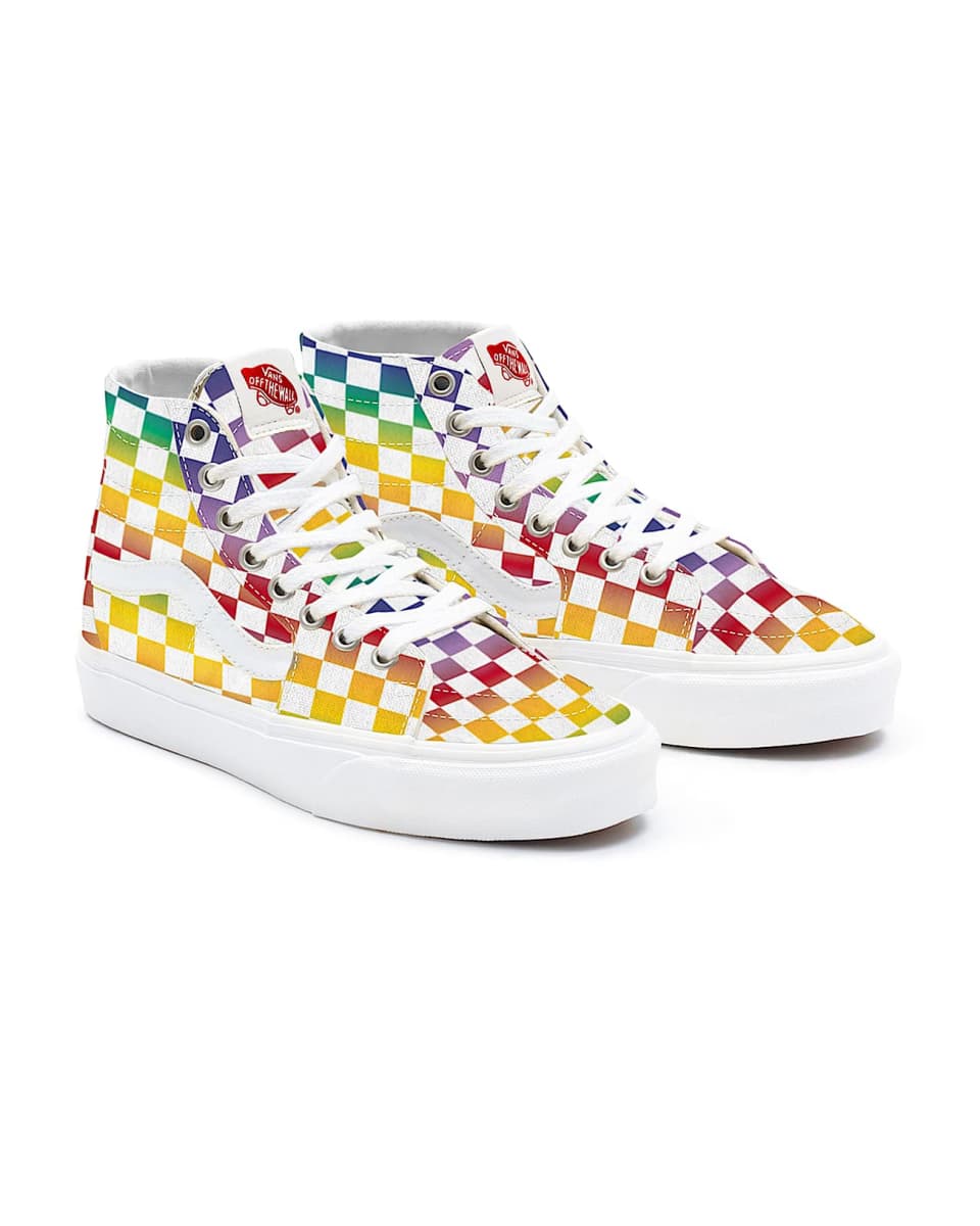 Vans Gepersonaliseerde Rainbow Checkerboard Sk8-Hi