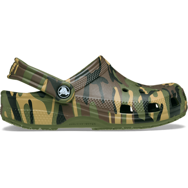 Crocs Kids Classic Camouflage Clogs Army Green