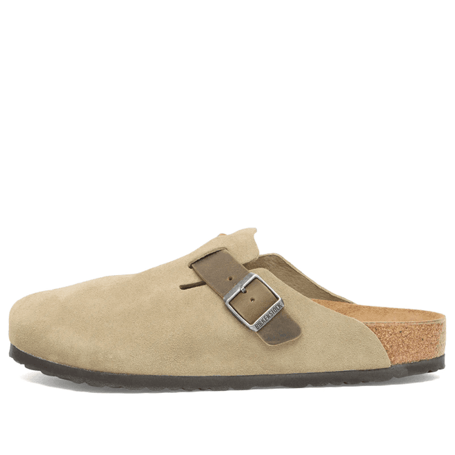 Birkenstock Boston Clog - Faded Khaki Suede