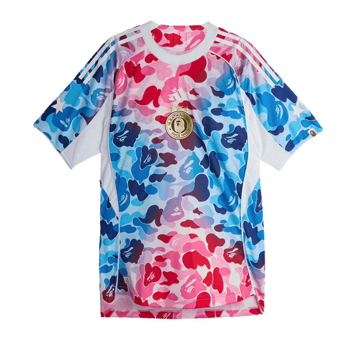 BAPE x adidas Football Jersey 'Blue & Pink'